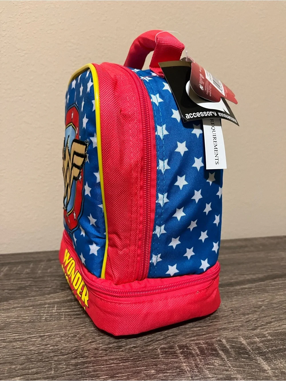 Wonder Woman Kids Lunch Bag- Red, Blue & Gold